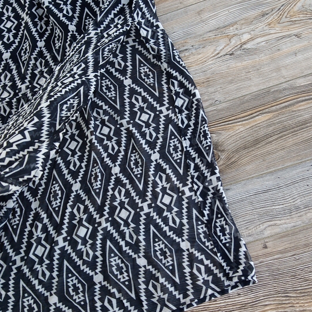 Boho Patterned Lightweight Sheer Long Flowy Lined… - image 3